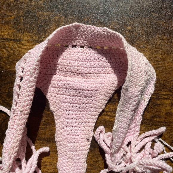 Vintage pink crochet Brazilian bikini - Picture 4 of 5